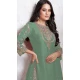 Pista Green Color Faux Georgette Embroidered Punjabi Patiyala Salwar Suit - 157728337