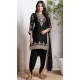 Black Faux Georgette Embroidered Punjabi Patiyala Salwar Suit - 157728340