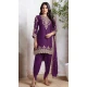 Purple Faux Georgette Embroidered Punjabi Patiyala Salwar Suit - 157728341