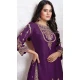 Purple Faux Georgette Embroidered Punjabi Patiyala Salwar Suit - 157728341