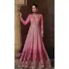 Chinon Embroidery Work Party Wear Plus Size Anarkali Salwar Kameez In Pink - 157758370