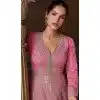 Chinon Embroidery Work Party Wear Plus Size Anarkali Salwar Kameez In Pink - 157758370