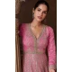 Chinon Embroidery Work Party Wear Anarkali Salwar Kameez In Pink - 157758370