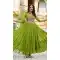 Faux Georgette Laheriya Print Navratri Special Gown In Parrot Green Color - 13000210482