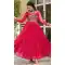 Faux Georgette Laheriya Print Navratri Special Gown In Pink - 13000210483