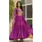 Faux Georgette Laheriya Print Navratri Special Gown In Wine - 13000210484