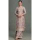 Grey Chinon Embroidery Work Party Wear Palazzo Salwar Suit - 158048595