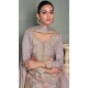 Grey Chinon Embroidery Work Party Wear Palazzo Salwar Suit - 158048595
