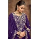 Purple Vichitra Silk Embroidery Work Wedding Wear Lehenga Suit - 159089183