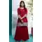 Maroon Faux Georgette Embroidered Party Wear Palazzo Suit - 12011204586