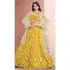 Art Silk Sequins Work Designer Wear Plus Size Lehenga Choli In Yellow - 12012204590
