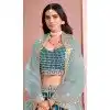 Art Silk Sequins Work Designer Wear Plus Size Lehenga Choli In Teal Blue - 12012204592