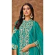 Rama Blue Chinon Silk Embroidered Pakistani Style Palazzo Suit - 12019204617