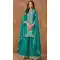 Rama Blue Chinon Silk Embroidered Pakistani Style Palazzo Suit - 12019204617