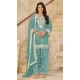 Aqua Blue Silk Embroidered Punjabi Patiala Suit - 158218700