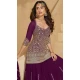 Georgette Heavy Embroidery Designer Sharara Suit In Purple - 158308733