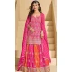 Georgette Heavy Embroidery Designer Sharara Suit In Pink - 158308734