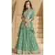 Georgette Heavy Embroidery Designer Sharara Suit In Green - 158308735