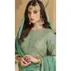 Georgette Heavy Embroidery Designer Plus Size Sharara Suit In Green - 158308735