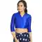 Royal Blue Art Silk Lace Border Work Party Wear Readymade Blouse - 12033204697