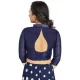 Navy Blue Art Silk Lace Border Work Party Wear Readymade Blouse - 12033204699