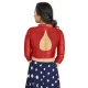Maroon Art Silk Lace Border Work Party Wear Readymade Blouse - 12033204700