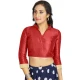 Maroon Art Silk Lace Border Work Party Wear Readymade Blouse - 12033204700