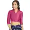 Pink Art Silk Lace Border Work Party Wear Readymade Blouse - 12033204703