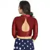 Art Silk Lace Border Work Party Wear Readymade Plus Size Blouse In Maroon - 12033204705