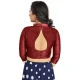 Art Silk Lace Border Work Party Wear Readymade Blouse In Maroon - 12033204705