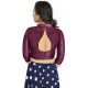 Wine Art Silk Lace Border Work Party Wear Readymade Blouse - 12033204706