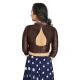 Coffee Art Silk Lace Border Work Party Wear Readymade Blouse - 12033204707