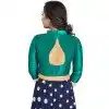 Rama Blue Art Silk Lace Border Work Party Wear Readymade Plus Size Blouse - 12033204710