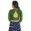 Olive Green Art Silk Lace Border Work Party Wear Readymade Plus Size Blouse - 12033204711