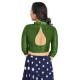 Olive Green Art Silk Lace Border Work Party Wear Readymade Blouse - 12033204711