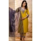 Viscose Rayon Sequins Work Designer Salwar Suit In Lemon Yellow - 12069204985