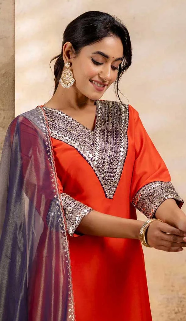 Viscose Rayon Sequins Work Designer Salwar Suit In Peach - 12069204986