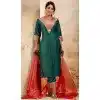 Viscose Rayon Sequins Work Designer Plus Size Salwar Suit In Rama Green - 12069204988