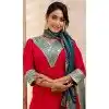 Viscose Rayon Sequins Work Designer Plus Size Salwar Suit In Rani Pink - 12069204989