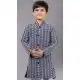 Navy Blue Cotton Silk Embroidered Kids Boys Kurta Pajama - 12058204843