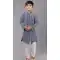 Navy Blue Cotton Silk Embroidered Kids Boys Kurta Pajama - 12058204843