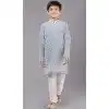 Grey Georgette Embroidered Kids Boys Kurta Pajama - 12058204845