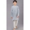Grey Georgette Embroidered Kids Boys Kurta Pajama - 12058204845