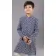 Royal Blue Cotton Silk Embroidered Kids Boys Kurta Pajama - 12058204848