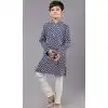 Royal Blue Cotton Silk Embroidered Kids Boys Kurta Pajama - 12058204848