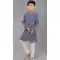 Royal Blue Cotton Silk Embroidered Kids Boys Kurta Pajama - 12058204848