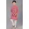 Red Cotton Silk Embroidered Kids Boys Kurta Pajama - 12058204850