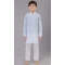 Light Grey Cotton Silk Embroidered Kids Boys Kurta Pajama - 12058204852
