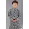 Rama Green Cotton Silk Embroidered Kids Boys Kurta Pajama - 12058204855