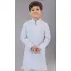 Sky Blue Cotton Silk Embroidered Kids Boys Kurta Pajama - 12058204856